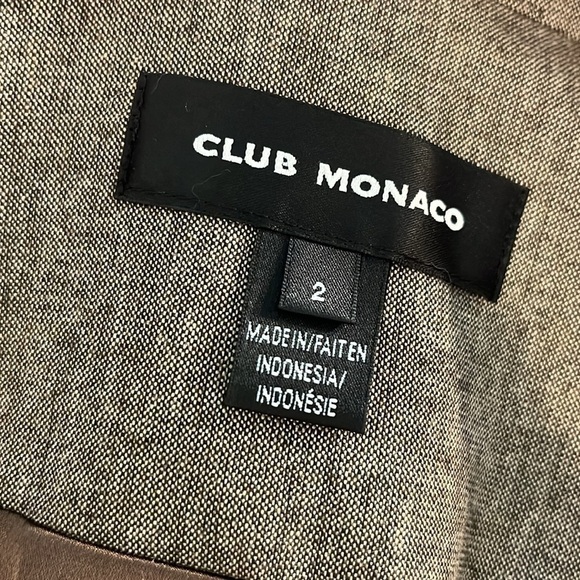 Club Monaco Cropped Blazer Peplum Wool Blend Ruffled Epaulets One Button Size 2 - Picture 7 of 9